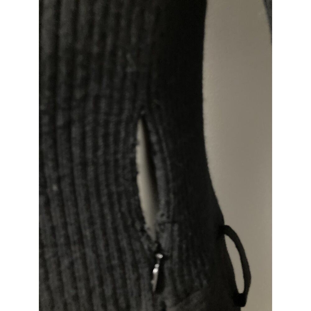 BURBERRY Black Knit Wool Knee Length Long Sleeve Straight Dress Size 8 - Picture 3 of 6